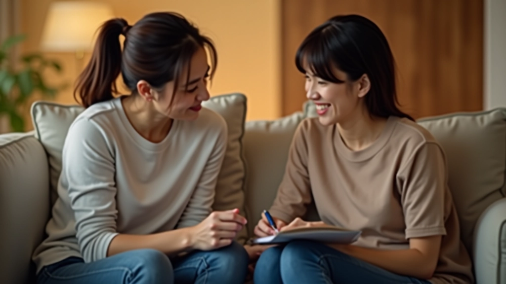 Couple having a relaxed conversation at home while reviewing financial documents and planning together